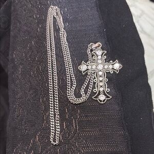 Silver Cross Pendant Necklace